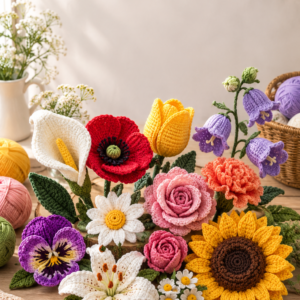 20+ Crochet Flower Patterns Ebook | Beautiful Crochet Flowers PDF Book