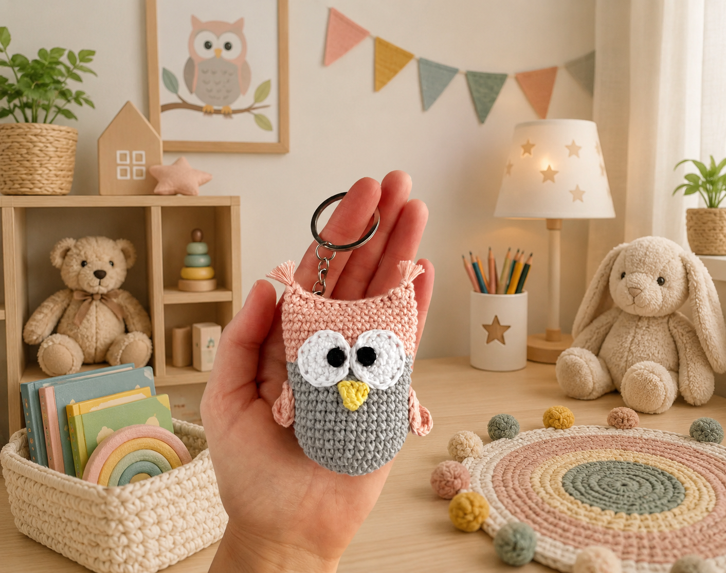 Crochet Owl Amigurumi Pattern, Handmade Keychain PDF Tutorial - Image 2