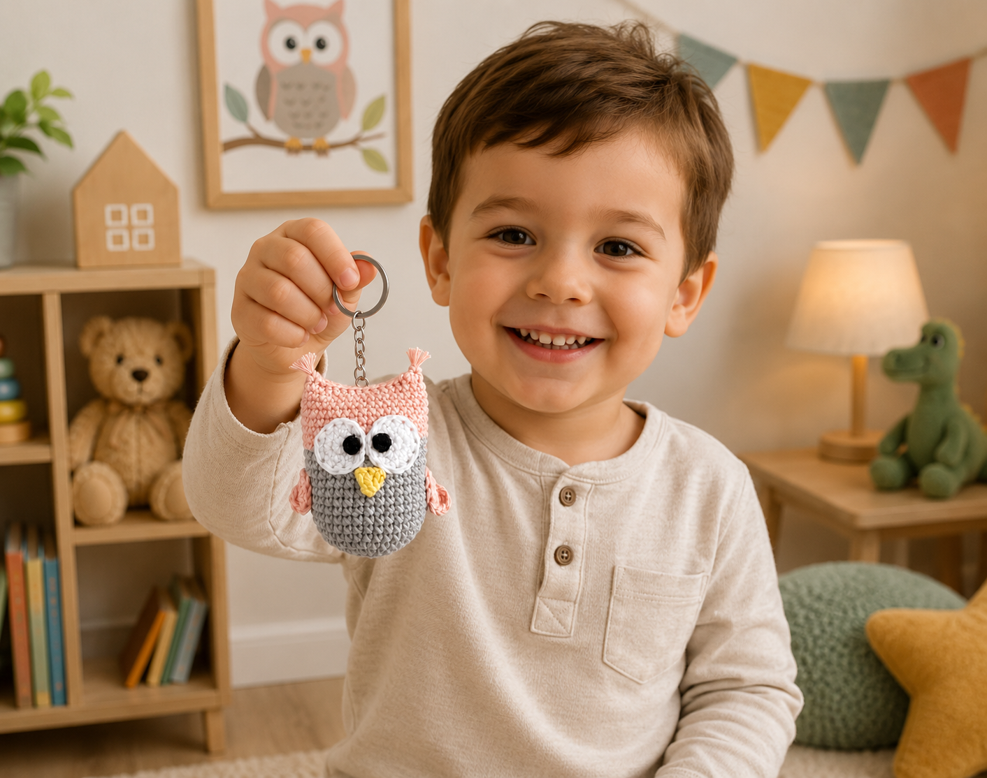 Crochet Owl Amigurumi Pattern, Handmade Keychain PDF Tutorial - Image 3