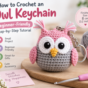 Crochet Owl Amigurumi Pattern, Handmade Keychain PDF Tutorial